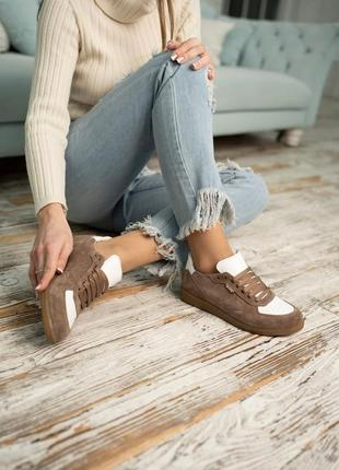 Трендовые женские кеды р36-41 из натуральной кожи и замши кроссовки мокасины