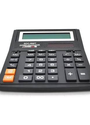 Калькулятор офісний стандарт 888t, 33 кнопки, чорний, розміри 206 * 156 * 31мм, box