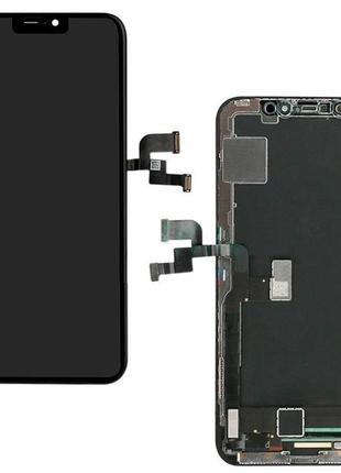 Дисплей для apple iphone x с сенсором и рамкой, черный (tft)