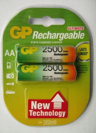 Аккумулятор gp aa r06 ni-mh 2500 mah 2шт цена за 1 елемент.