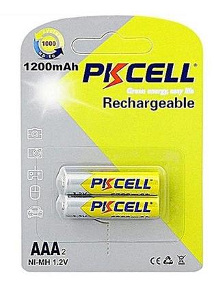 Акумулятор pkcell 1.2v aaa 1200mah nimh rechargeable battery, 2 штуки у блістері ціна за блістер, q12