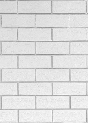 Панель стеновая 70*70cm*5mm белый кирпич с серебром (d) sw-00001502