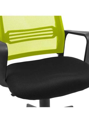Кресло джина пластик пиастра сетка черная + зеленая4 фото