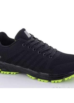 Кроссовки мужские чёрные р.45 текстиль сетка bonote