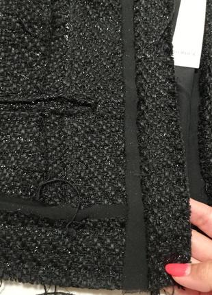 Шикарный черный твидовый жакет пиджак с блеском под сhanel5 фото