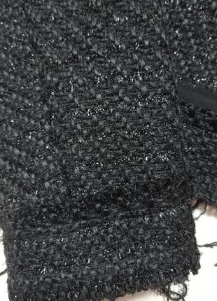 Шикарный черный твидовый жакет пиджак с блеском под сhanel8 фото