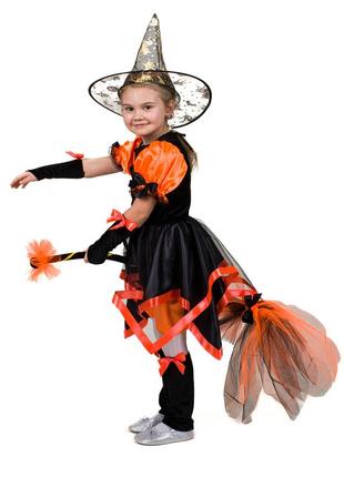 Карнавальный костюм для девочки  ведьмочка, ведьма, баба яга3 фото