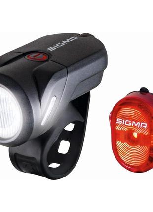 Комплект велосипедных фонарей sigma aura 35 usb/nugget ii rl