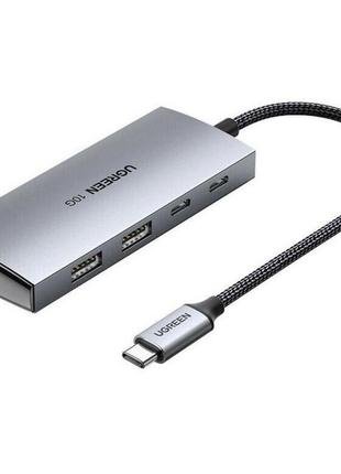 Хаб ugreen cm480 usb-c to 2× usb 3.2+2×usb-c adapter 10g (ugr-30758)