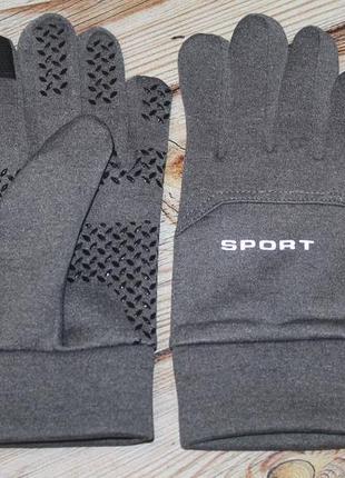 Тактильні сенсорні рукавички sport колір сірий (розмір l) (1723)3 фото