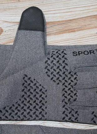 Тактильні сенсорні рукавички sport колір сірий (розмір l) (1723)6 фото