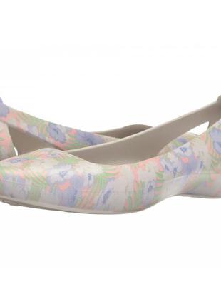 Балетки crocs sienna graphic flat pink 41р (w10 — 270 мм)