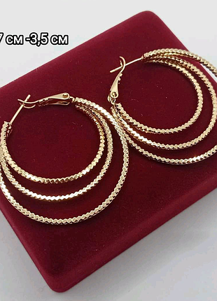 Сережки серьги, медзолото, кольца xuping