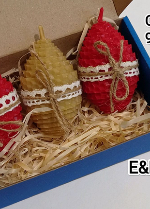 Свічки з вощини, свічка великодня. віск. великдень. набір свічок