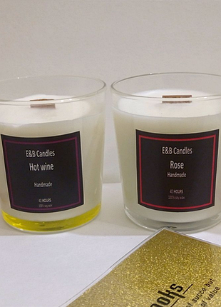 Аромасвічка, соєва ароматизована свічка, декор