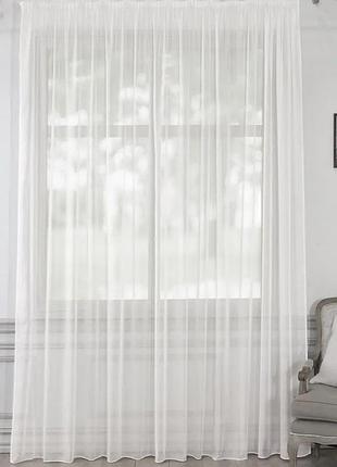 Тюль кристалон білий, однотонний тюль