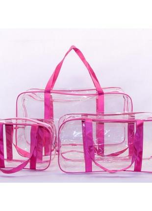 Набір із 3 прозорих сумок в пологовий будинок econova joy3 фото