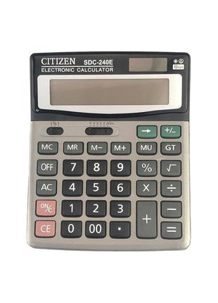 Калькулятор электронный citizen sdc-240e на батарейке и солнечной панелью