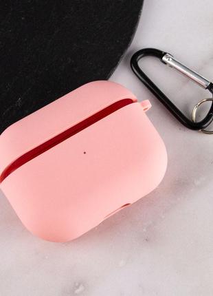 Силиконовый футляр с микрофиброй для наушников airpods pro розовый / футляр для аирподс про3 фото