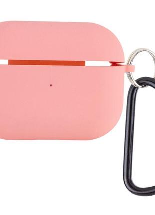 Силиконовый футляр с микрофиброй для наушников airpods pro розовый / футляр для аирподс про
