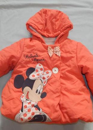 Куртка модная на малышку 9-12 мес minnie mouse