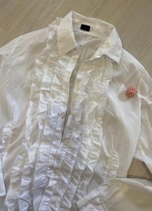 Рубашка белая, блуза белая zara рубашка с необработанными краями5 фото