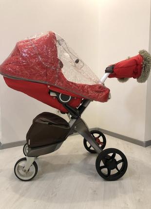 Коляска stokke xplory + winter kit red без люльки1 фото