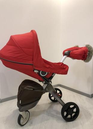 Коляска stokke xplory + winter kit red без люльки7 фото