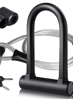 Велозамок dinoka u lock з тросом 1.20м, велосипедний замок