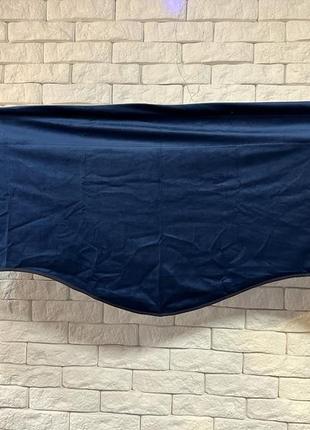 Ламбрекен штора, 132 см, велюрова, темно-синя2 фото