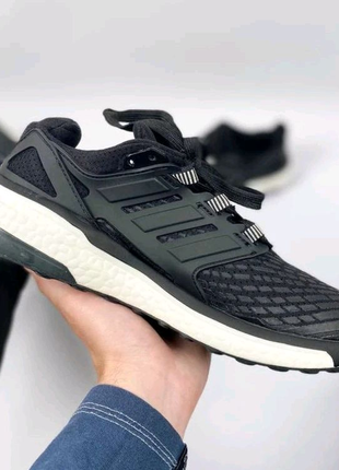 Чоловічі кросівки adidas energy boost чорні з білим1 фото