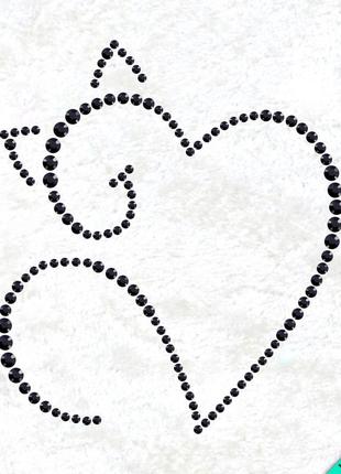 Рисунки на одежду сердце кот ( 2мм-черн.,3мм-черн.,4мм-черн.)