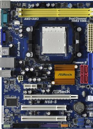 Плата amd sam2 am3 asrock n68-s понимает 2-4 ядра процы x2-x4 до phenom ii x4 и x6 55t sam3 am2 с гарантией