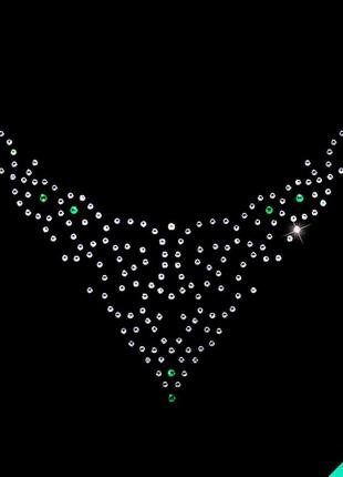 Термоаппликации на трикотаж колье (стекло,4мм-роз.,3мм-черн.)