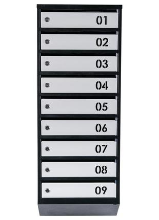 Поштовий ящик галіндустрія багатосекційний яп09в на 9 секцій чорно-сірий 1050x390x2002 фото