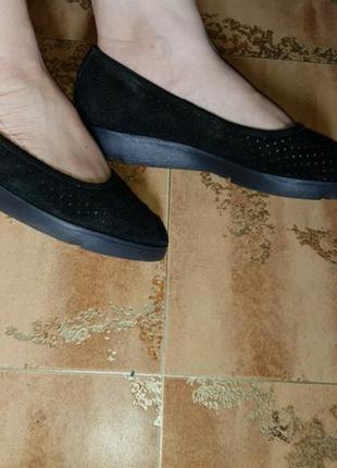 Балетки замша чорні clarks