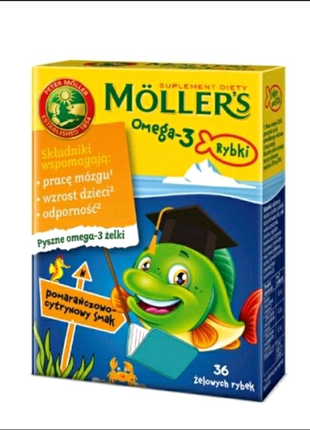 Риб'ячий жир mollers omega-3 рибки желейні цитрусовий смак