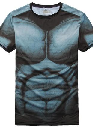 Рашгард, компрессионная футболка с мышцами серый s1 фото