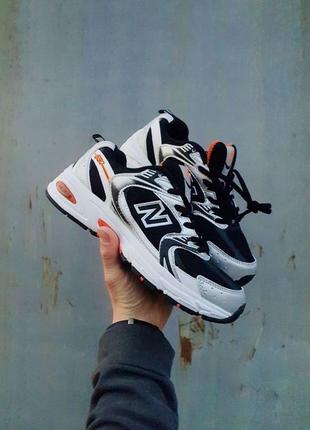 New balance 530 black silver orange2 фото