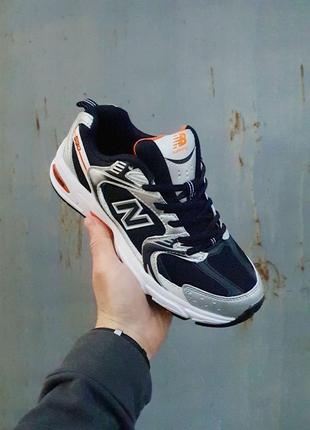 New balance 530 black silver orange8 фото