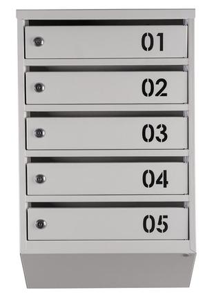 Поштовий ящик багатосекційний галіндустрія яп05в на 5 секцій сірий 650x390x2002 фото
