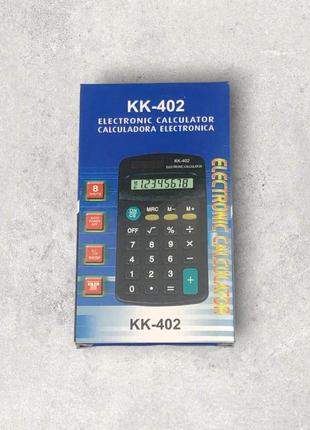 Калькулятор карманный kk-402 на батарейке с солнечной панелью 6х10 см