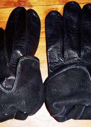Кожаные, женские перчатки без подкладки3 фото
