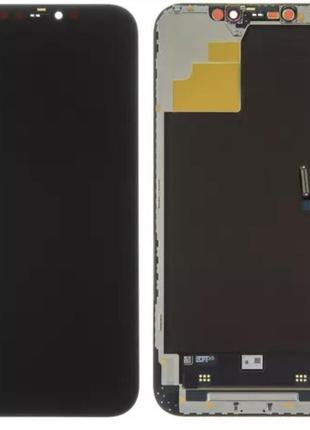 Дисплей для apple iphone 12 pro max с сенсором и рамкой черный oled