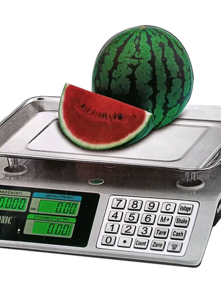 Ваги торговельні alfasonik ts-p6417 до 50 кг. кнопки метал