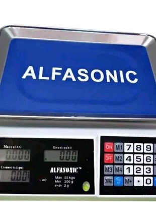 Весы торговые alfasonik ts-p6416 до 50 кг кнопки пластик