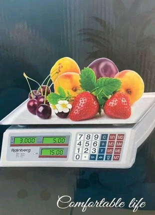 Весы торговые электронные rainberg rb-310 до 55 кг со счетчиком ц
