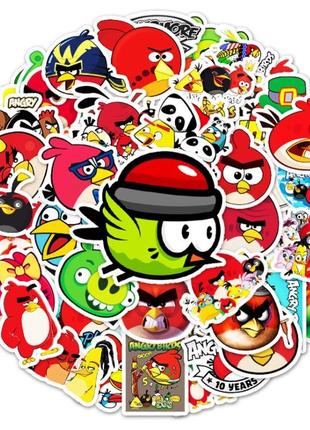 Набор виниловых наклеек стикеров engry birds стикербомбинг на авто телефон ноутбук стену 51 шт