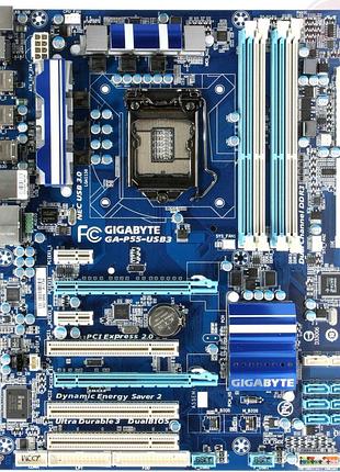 Топовая плата lga 1156 gigabyte ga-p55-usb3 sli на ddr3 с гарантией s1156