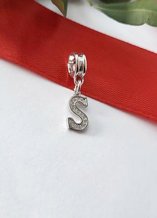 Срібний шарм підвіска долар у білих каменях срібло 925 проби родоване 978р 1.10г